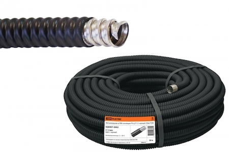 TDM ELECTRIC SQ0407-0002 Металлорукав в ПВХ-изоляции РЗ-Ц-П 12 черный (50М) TDM